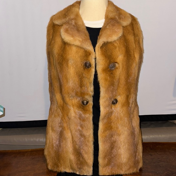 Vintage Mink Brown Vest - Picture 1 of 11